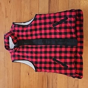 Cambridge Dry Goods Buffalo Check Flannel Puff Sherpa Vest Sz Large